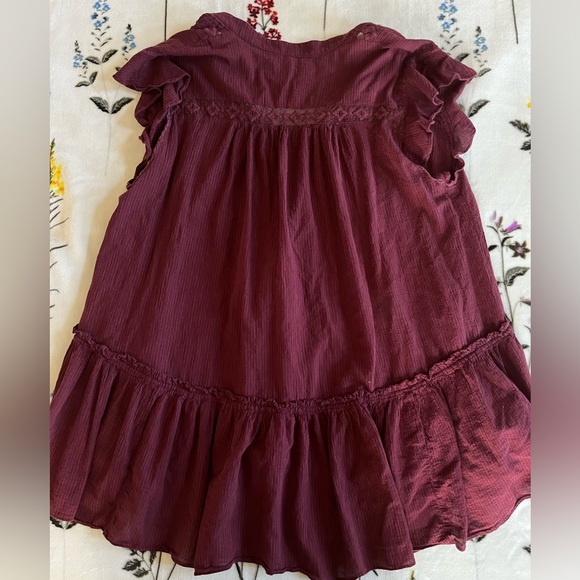 Women's Ruffled Maroon Dress - Picture 4 of 5
